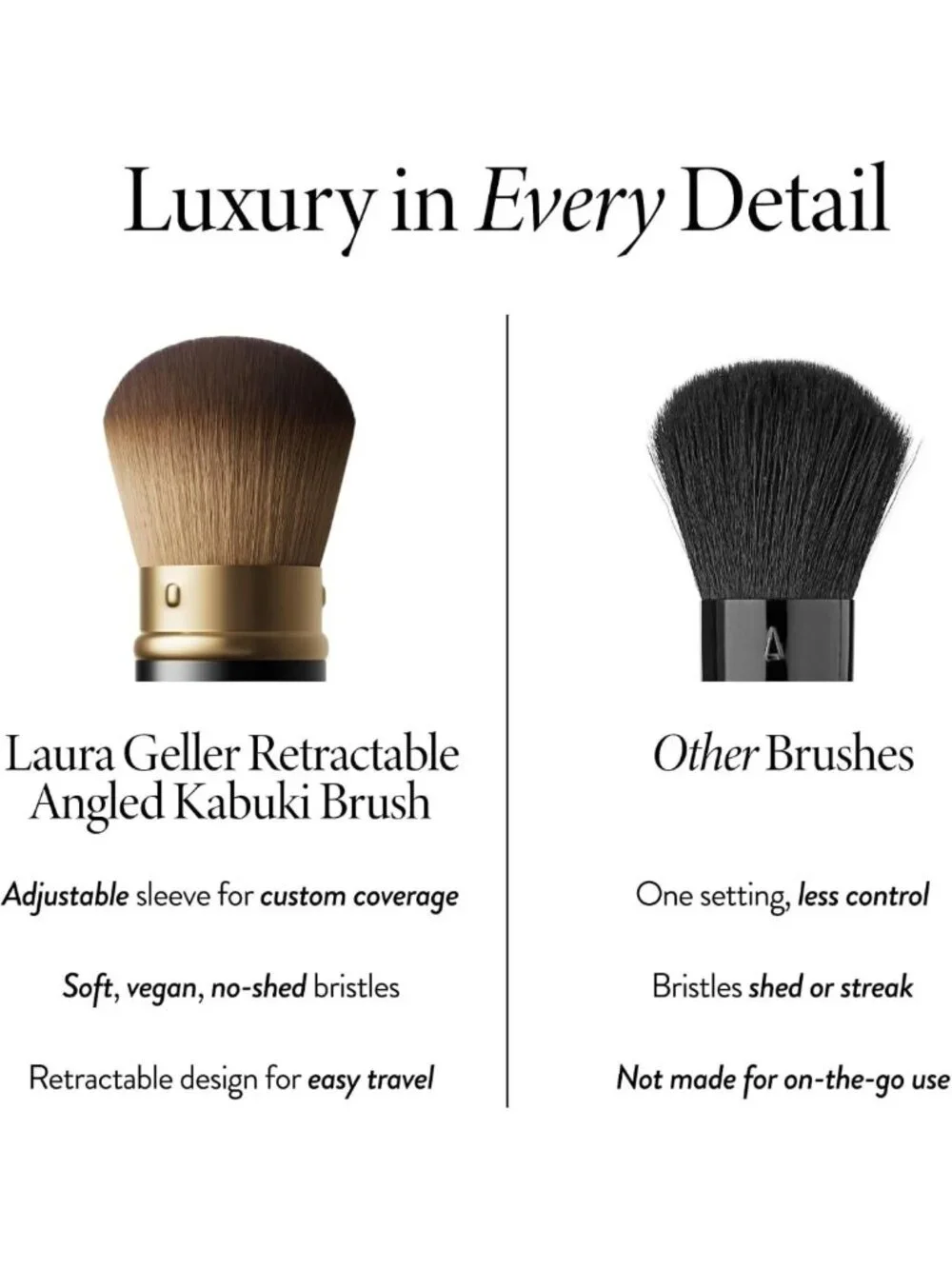 Cruelty-Free Professional Makeup Brushes Set - Retractable Airbrush Kabuki Brush